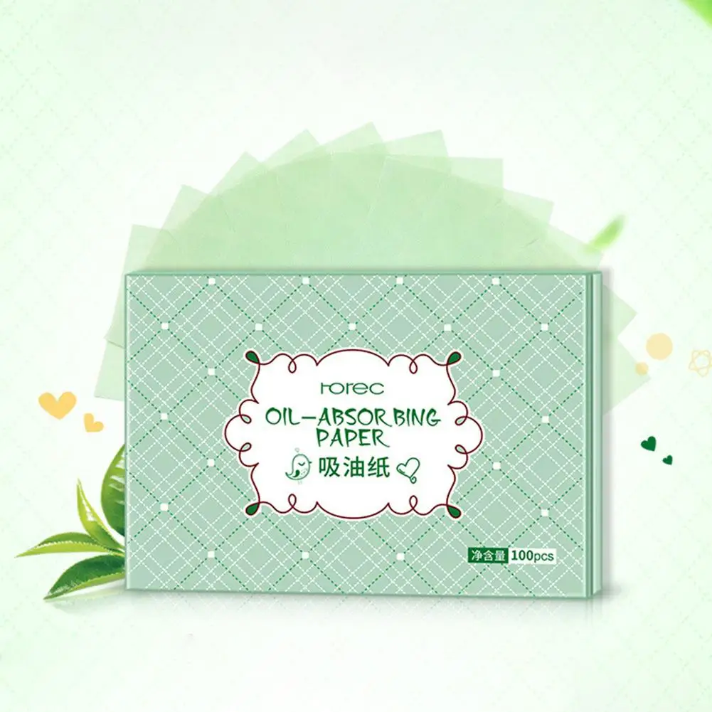 

100pcs/Pack Green Tea Fragrance Oil Absorbing Facial Paper For Cleansing Refreshing Oil Control Face Clean Tool