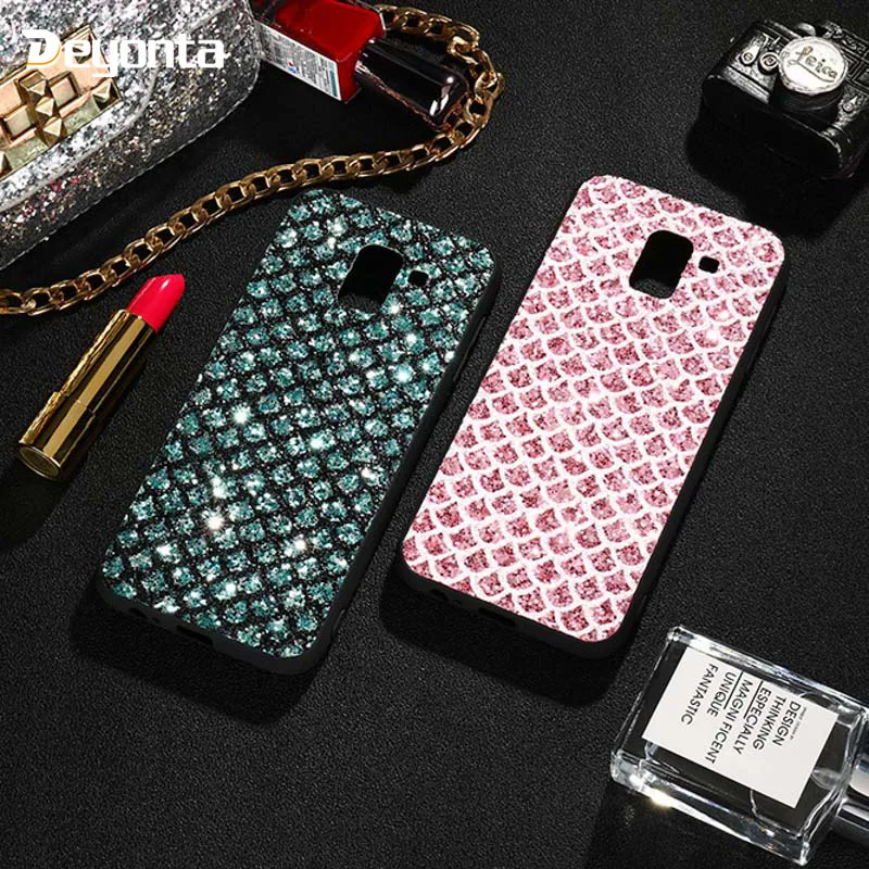 

Bling Flash Chip PC TPU Case For Samsung Galaxy A10 Phone Case Cover For Samsung A40 A60 J4 J6 J8 J7 2017 2018 Anti-kncok Covers