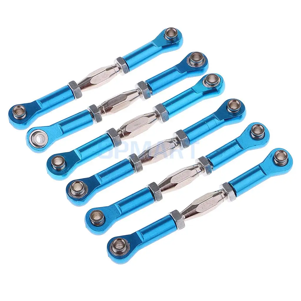 6Pcs 1/10 RC Car Steering Servo Linkage Turnbuckle Front Rear 166617 166017 106017 for Redcat HSP Truck
