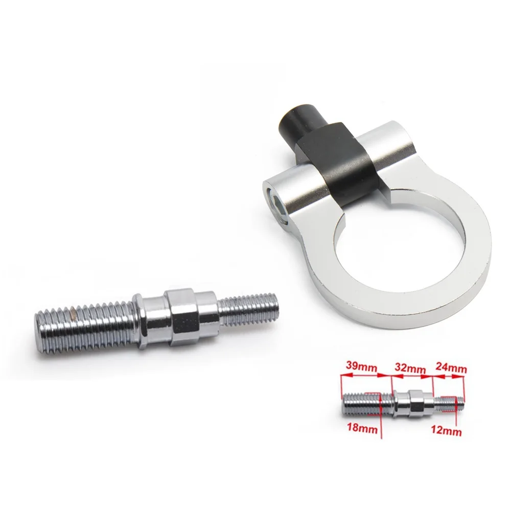 Серебристый Япония модели гоночный автомобиль винт алюминиевый CNC буксировочный крюк JDM гонка для Honda Toyota EP-RTH001 - Название цвета: Серебристый