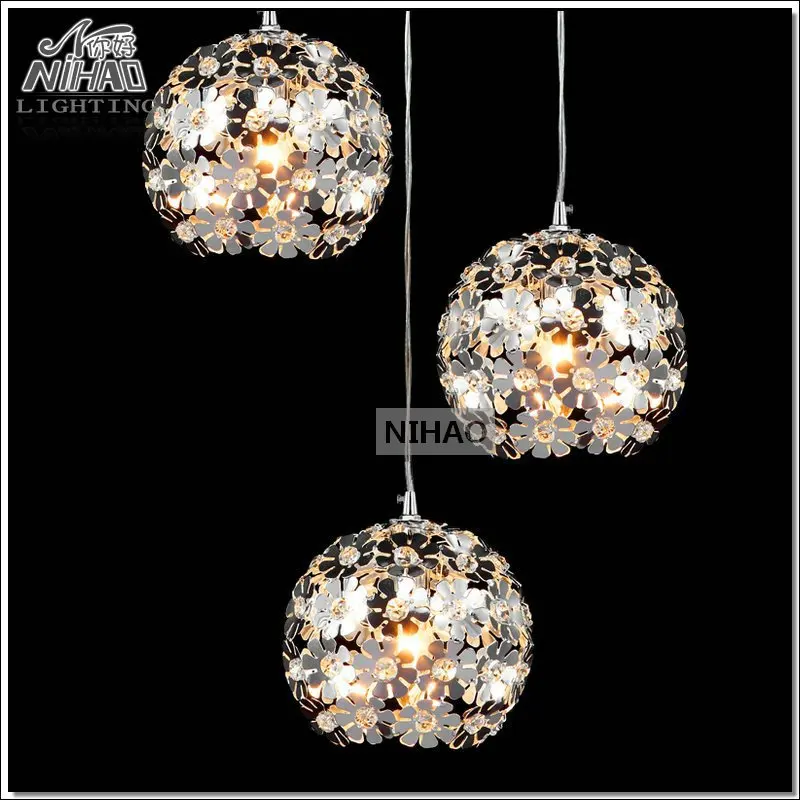 

3 Lights Flower Crystal Pendant Light / Lamp/ Lighting Fixture for Dining Room, Bedroom