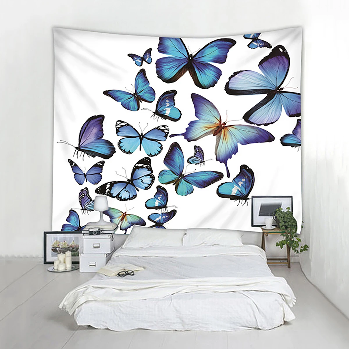 

DIDIHOU 150x130cm Butterfly Printing Wall Hanging Tapestry Carpet Yoga Mat Tapestries Living Room Bedroom Beach Picnic Towels
