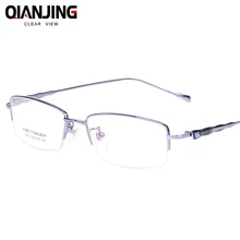 Оправа из чистого титана, полуоправа, оптическая оправа, ультра-оптический светильник, белые, с воротником, для деловых денег, очки для близоруких