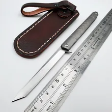 JSSQ Pocket Folding Knife D2 Blade Titanium Handle Mini Outdoor Survival Diving Tactical Knives Camping Hunting Utility EDC Tool цена JSSQ Pocket Folding Knife D2 Blade Titanium Handle Mini Outdoor Survival Diving Tactical Knives Camping Hunting Utility EDC Tool цены онлайн
