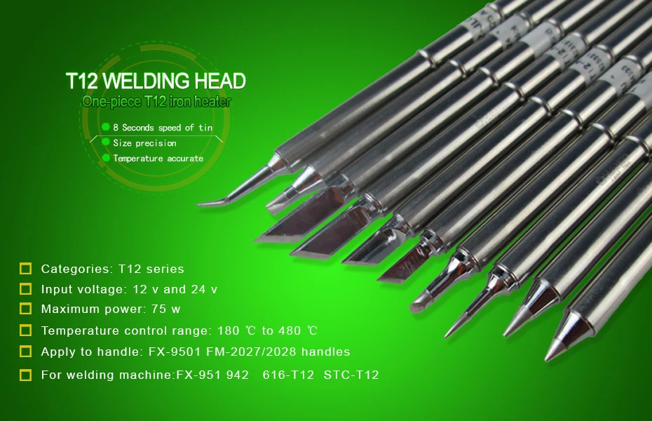 soldering paste QUICKO T12-KF T12-B2 T12-BC2 T12-D24 IL Electronic Soldering Iron Tips Solder Iron 220v Welding Tip For Soldering Repair Station hard facing welding rod