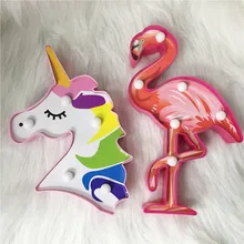 3D обновленный светодиодный ночник с изображением фламинго, единорога, русалки, светящаяся настенная лампа с изображением животных из мультфильмов, украшение для дома, освещение