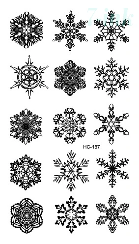 045 Tatouages Temporaires Autocollant Noël Noir Dentelle Petit Flocon De Neige Neige Tatto Transfert Deau Faux Flash Tatoo Pour L Femme Homme In