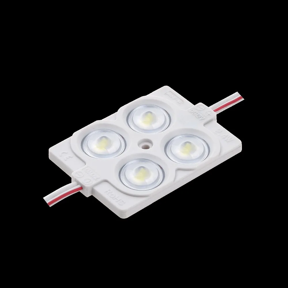 

20pcs/lot 2835 4leds injection led module with lens 160 degree,DC12V,2.4W super brightness for Logo Letter Backlighting