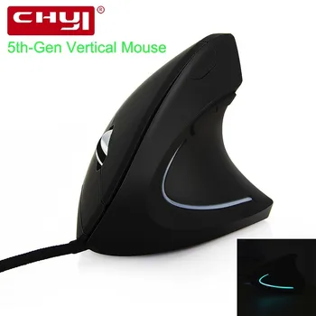 

5th-Gen Wired Vertical Mouse Ergonomic LED Backlit Light 3200DPI Wrist Rest Protect Game Mice With Mouse Pad Kit For Computer
