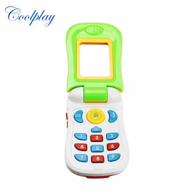 Kid Funny Flip Mirror Phone Toy Baby Learning Study Musical Sound Cellphone Educational Learning Toy Mobile Phone Electric Gift 2