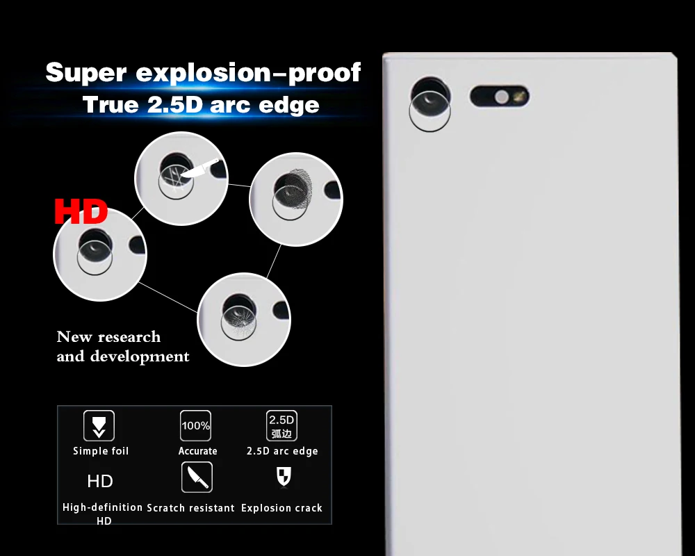 Подлинная защитная пленка для задней камеры из закаленного стекла Sony Xperia XZ1 Compact