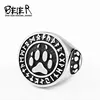 BEIER  Thor Hammer Mjolnir Viking Bear paw Ring Amulet Hammer Scandinavian kolye Norse Men Punk rock Jewelry Wholesale BR8-618 ► Photo 1/6