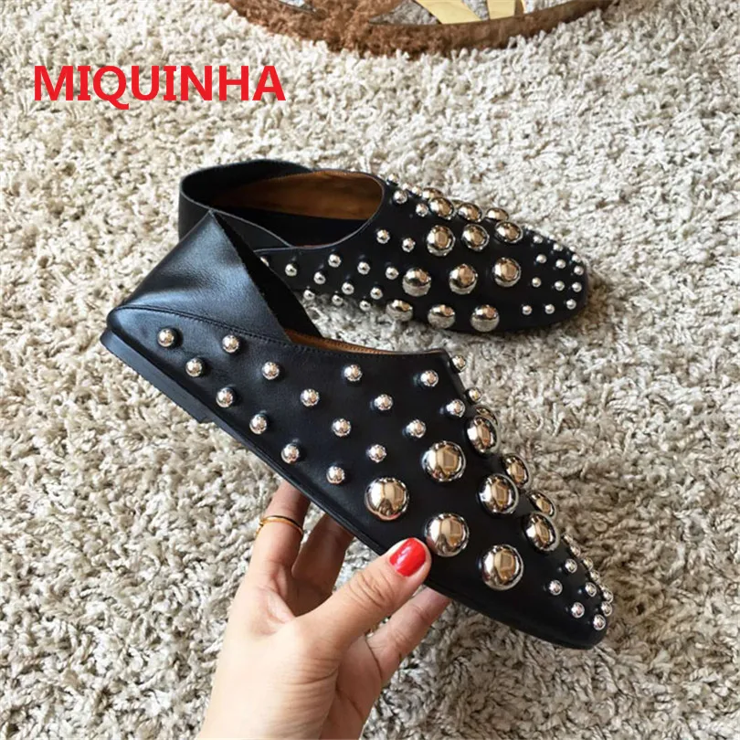 Fashion Casual Women Shoes Zapatillas Mujer Rivets Slip On Shoes For Women Flats Shoes Loafers Women Ballerines Femme Chaussures