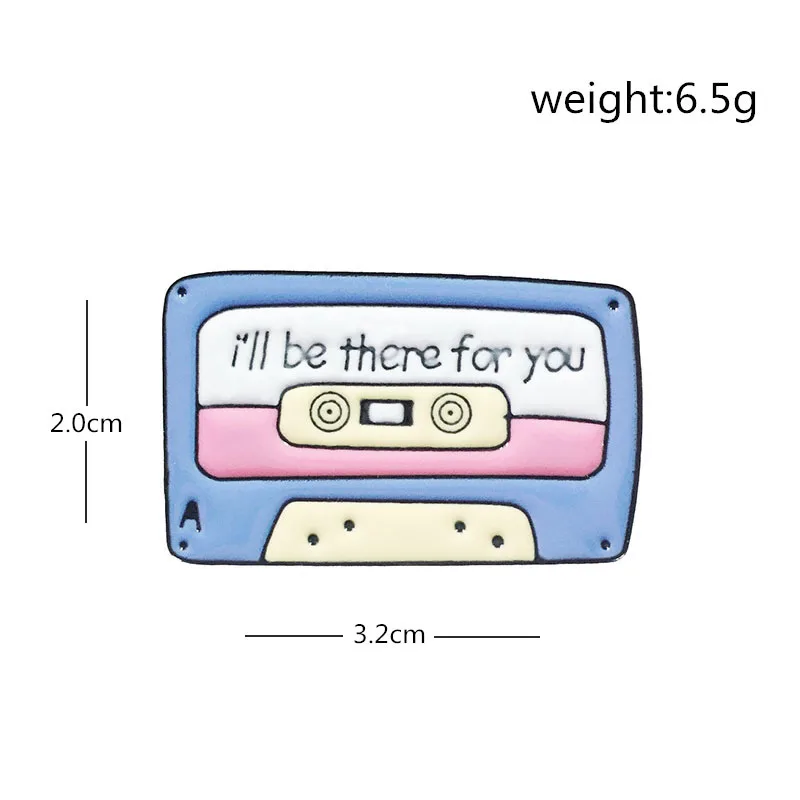 Я буду там для вас фиолетовая кассета металлическая брошь с эмалью Личность Творческая лента запись значок булавка Модный Подарок для ювелирных изделий