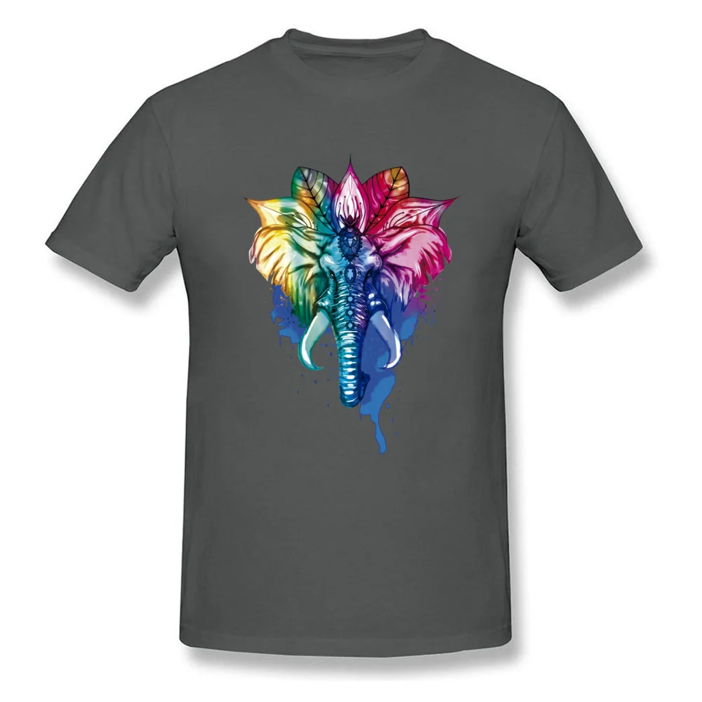 Summer T-shirts Graphic Round Collar Elephant 100% Cotton Fabric Youth Tops Shirts Birthday Short Sleeve Clothing Shirt Elephant carbon