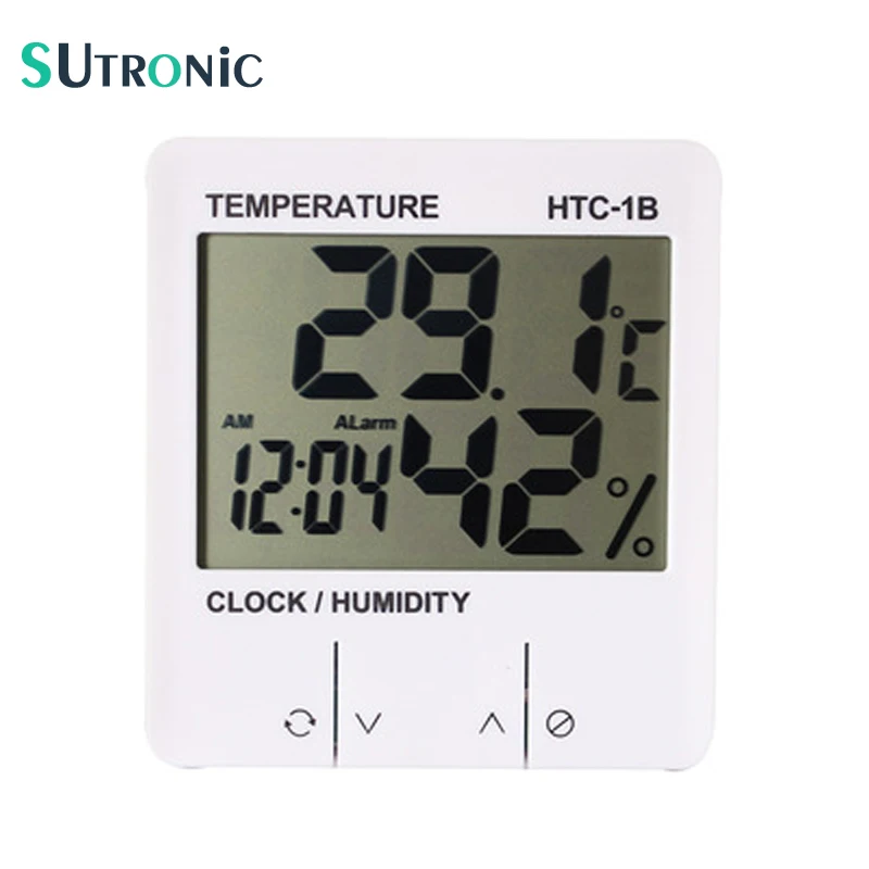 

Exclusive! HTC-1B Electronic Temperature Humidity Meter Indoor Digital Thermometer Hygrometer Weather Station Alarm Clock