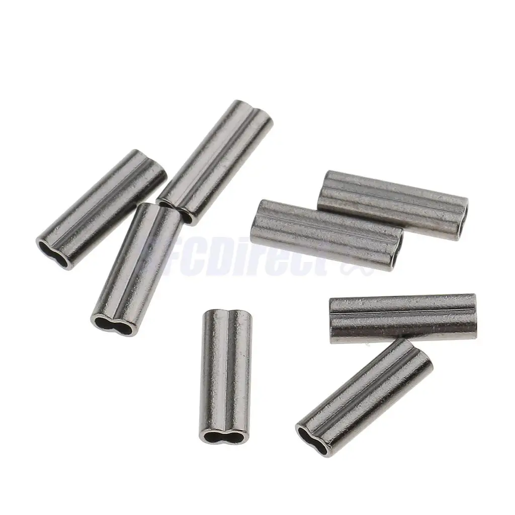 100pcs Double Barrel Copper Crimp Sleeves Fishing Crimps 1mm /1.2mm Bore