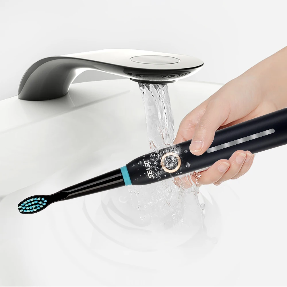 

Seago Sonic Electric Toothbrush Waterproof Electric Tooth Brush 3 Head USB Rechargeable Tooth Brush Heads 5 Cleaning Modes