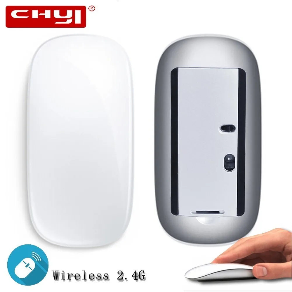 CHYI, беспроводная Волшебная мышь Sem Fio, сенсорная прокрутка, тонкая оптическая USB компьютерная мышь, ультра тонкая мышь для Mac, Apple, ноутбука, ноутбука