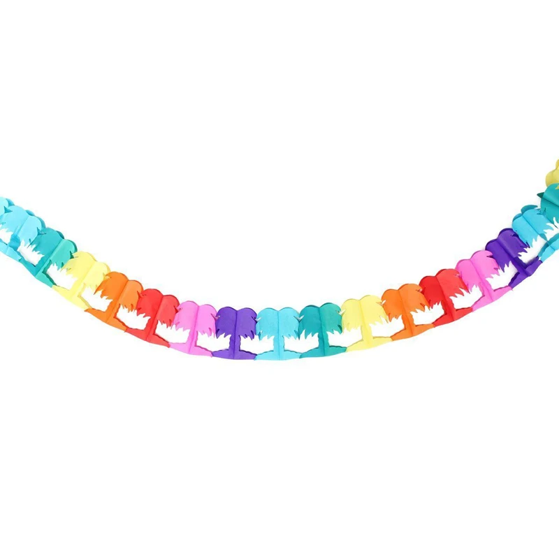 290CM New Palm Tree Garland Bunting Hawallan Event Beach Party Tropical Rainbow Decor