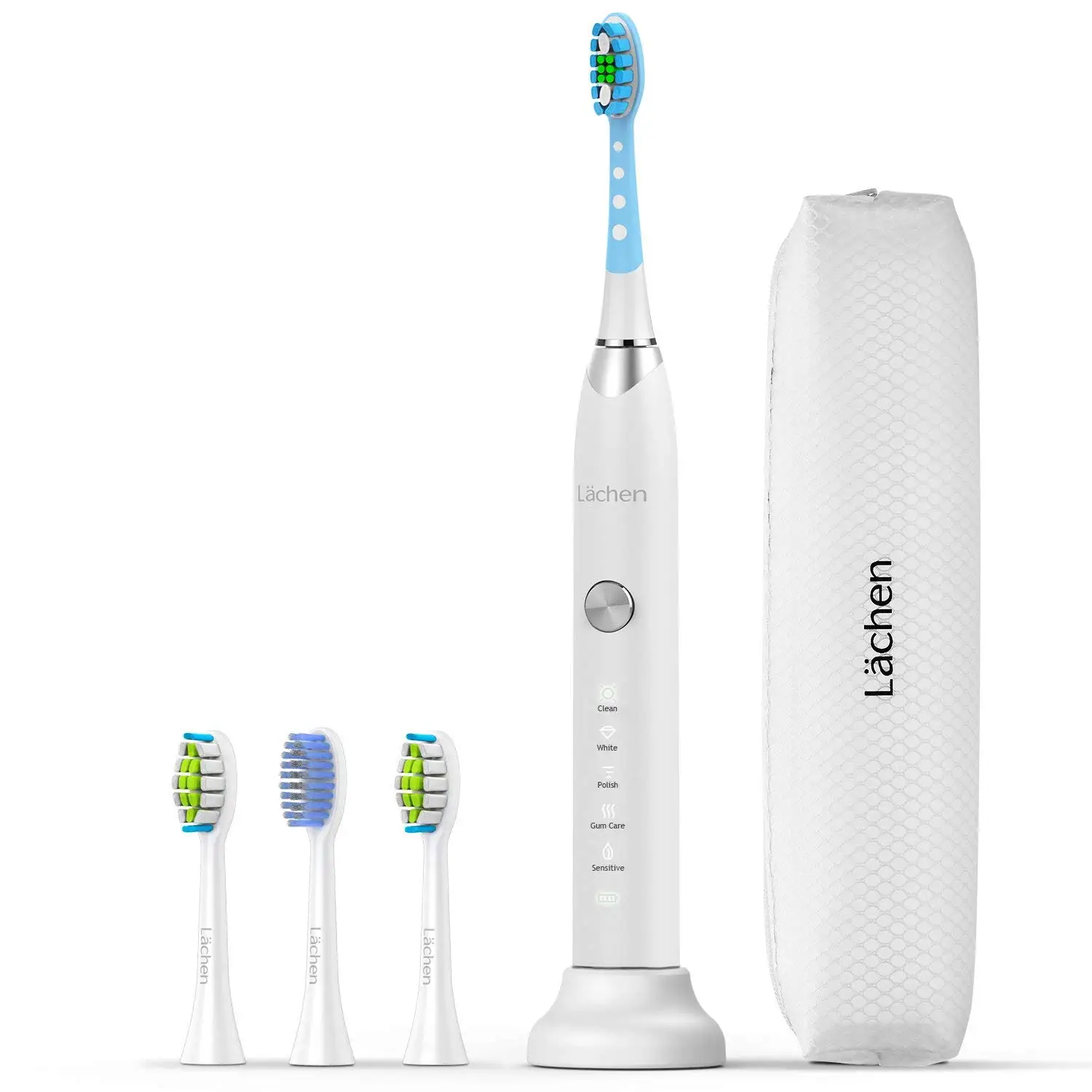 Lachen T7B Sonic Electric Toothbrush buy one get one free with 8 brush heads and timer 5 modes USB charging