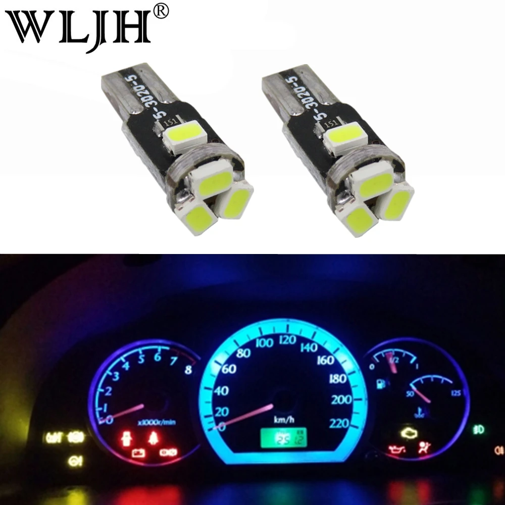 WLJH Car Led T5 SMD Light 74 Wedge Led Speedometer Dashboard LED Instrument Panel Light Bulb For VW GTI Golf Jetta Rabbit Passat