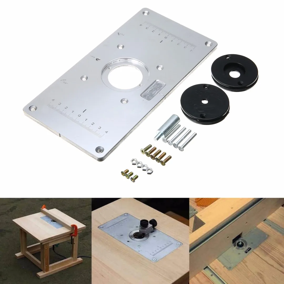 Mayitr Aluminum Metal Router Table Insert Plate With 4pcs 