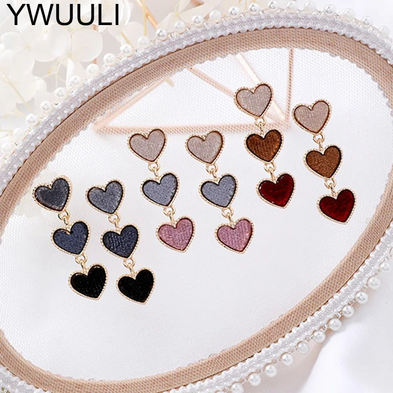 

Cute Love Heart Earrings for Women Long Tassel Earrings Fashion Korean Dangle Drop Ear Jewelry Brincos Oorbellen Gift New XE512