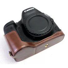 Черный/кофейный/коричневый высокое качество из искусственной кожи Половина камера Нижняя сумка чехол для Canon 6D Mark II 6D II 6D2 6DII с отверстием батареи
