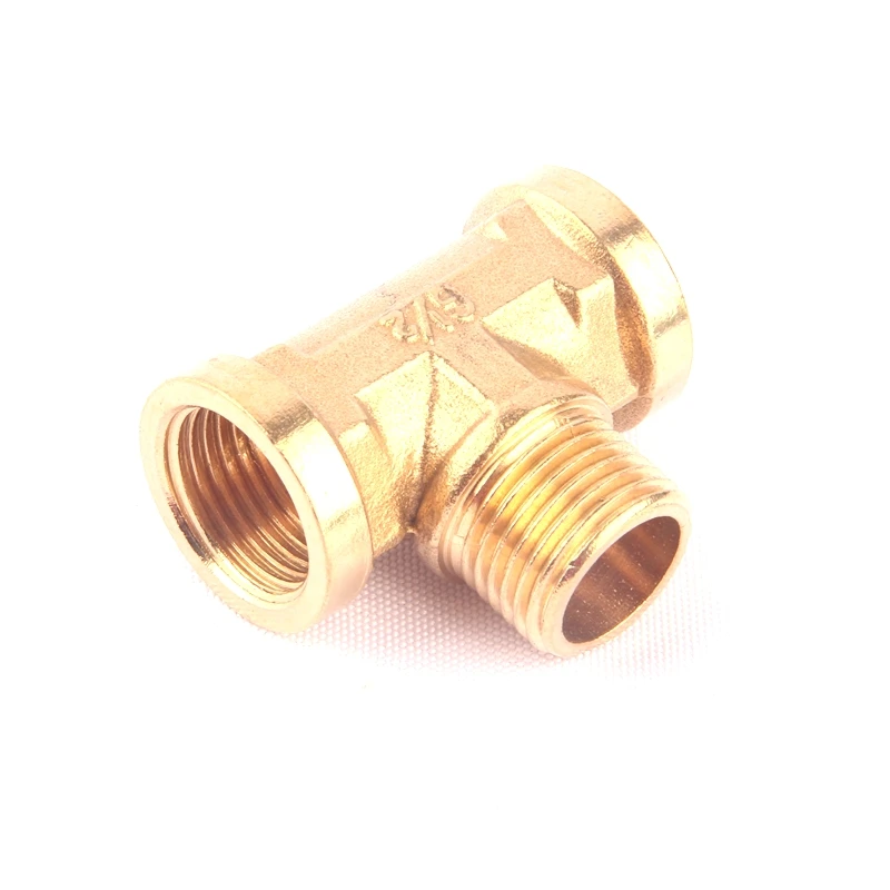 1pc 1/2 Inch Brass Tee Connector One Male Thread and Two Female Thread