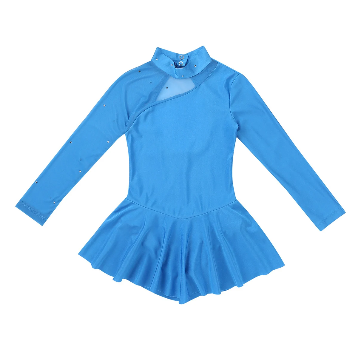 Teen Girls ballroom dance competition dresses Tulle Splice Cutouts Back Skating Modern Dance Dress for Kids stage dance costumes