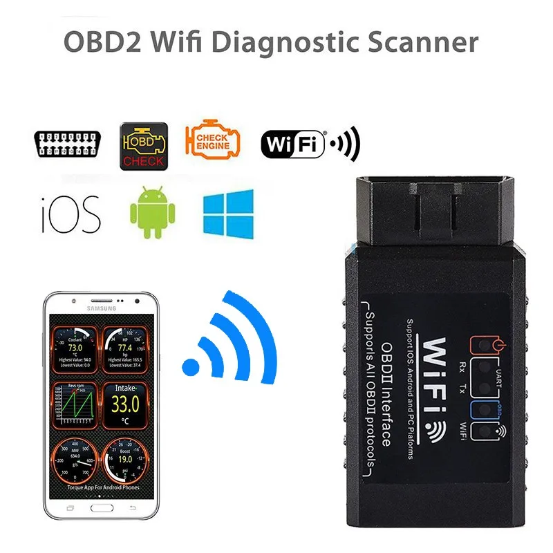 VicTsing Авто Wi-Fi OBD2 сканер Code Reader диагностический инструмент Беспроводной obdii код читателя сканирования инструменты для iPhone Android черный