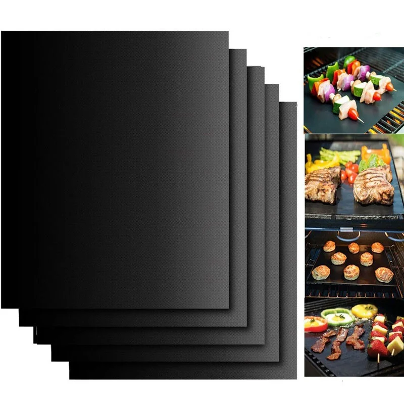 

2/5/10pcs/lot 0.2mm Thick PTFE Barbecue Grill Mat 33*40cm non-stick Reusable baking BBQ Grill Mats Sheet Grill Foil BBQ Liner