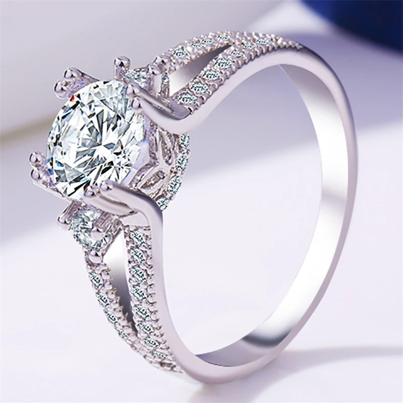 925 Серебряное Ювелирное кольцо с бриллиантом, Классическая винтажная Корона Bizuteria Anillos De Wedding 925 драгоценный камень топаз ювелирное серебряное кольцо