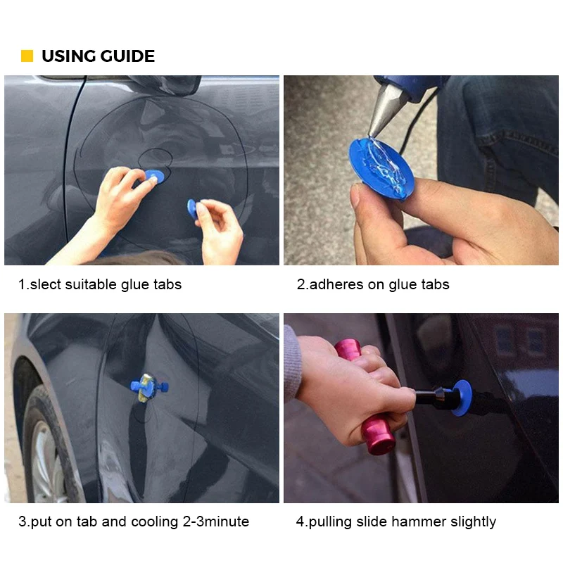 Dent Repair Puller Kit PDR Puller Grip Slide Hammer 18pcs Dent Removal Pulling Tabs for Car Auto Body Hail Damage Remover Tools Dent Repair Puller Kit PDR Puller Grip Slide Hammer 18pcs Dent Removal Pulling Tabs for Car Auto Body Hail Damage Remover Tools