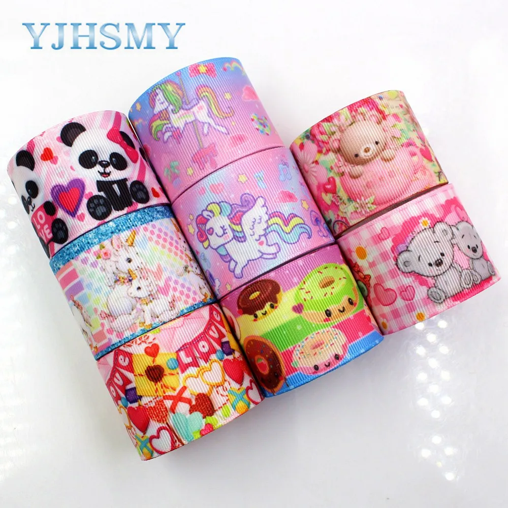 

YJHSMY 1712273 38 mm 10 yards Cartoon Ribbons Thermal transfer Printed grosgrain Wedding Accessories DIY handmade material