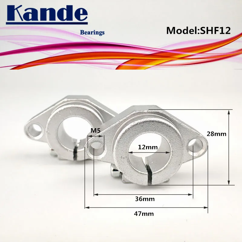 Kande подшипники 4 шт. SHF12 12 мм Опора стержня подшипника круглый прямой стержень поддержка DIY XYZ стол ЧПУ 3D принтеры SHF SHF12