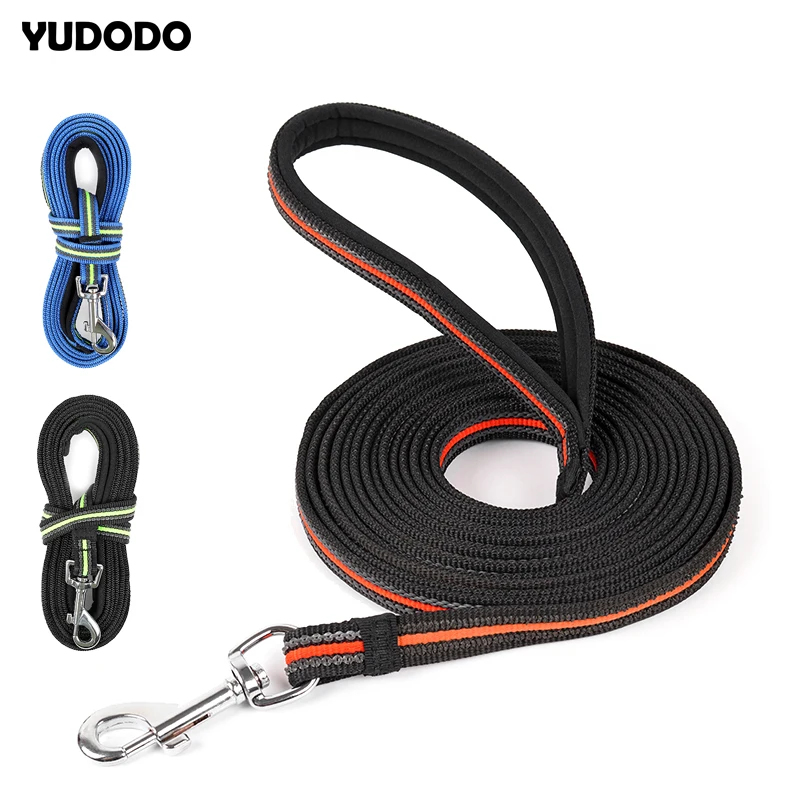 Nylon Long Dog Tracking Leash Soft Padded Handle Outdoor Training Pet