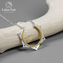 Lotus Fun Real 925 Sterling Silver Handmade Designer Fine Jewelry Creative Minimalist Lotus Flower Necklace for Women