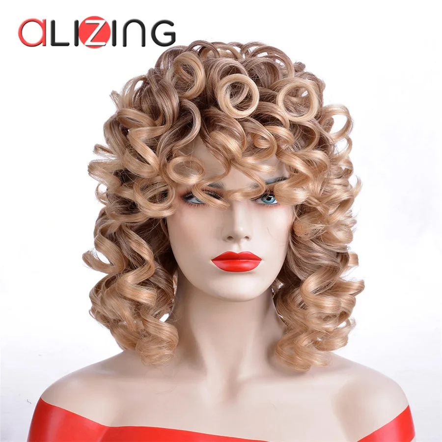 

Alizing Big Loose Wave Curl Wig Burgunday Synthetic High Temperature Fiber Hair Spring Curl Wig for Woman Hair Style Wig 8050