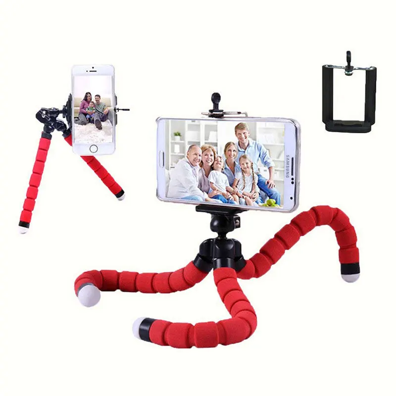 Flexible Tirpod Phone Holder Octopus Digital Camera Bracket Bluetooth Remote Shutter Selfie Monopod Sponge Mount Expanding Stand (4)
