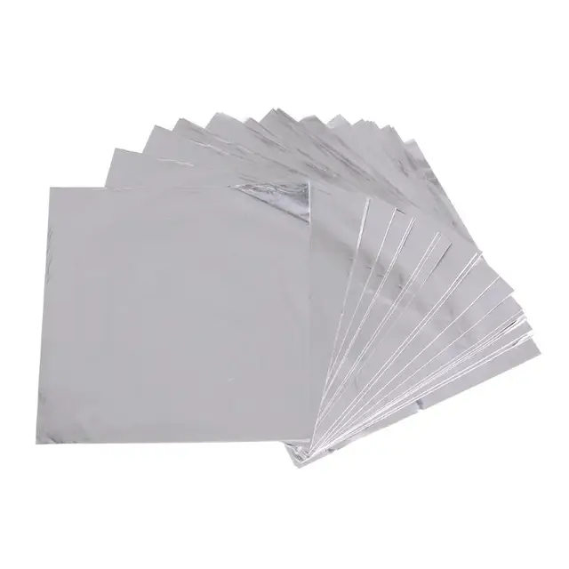 100pcs Aluminium Folie Candy Paket Papier Praline DIY Paket Papier 10X10cm