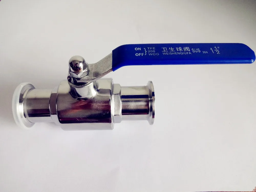 Válvula de Esfera o Envio Gratuito de 1.5 Inoxidável Sanitária Tri-braçadeira Ss304 Od50.5 38mm Aço