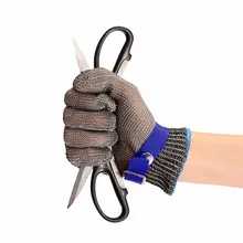 Stainless steel Anti cut protective gloves,Metal Safety Gloves,Mesh Butcher Glove,1pcs x Steel wire Glove(not a pair