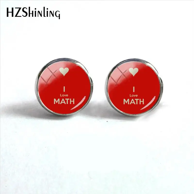 2018 Новые Серьги Love Mathematics I Math стеклянный купольный кабошон круглые серьги для