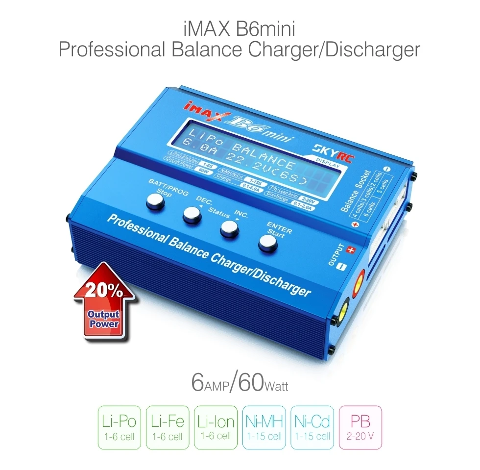 

SKYRC IMAX B6 mini 60W Balance Charger Discharger for RC Helicopter nimh nicd Aircraft Intelligent Battery Charger