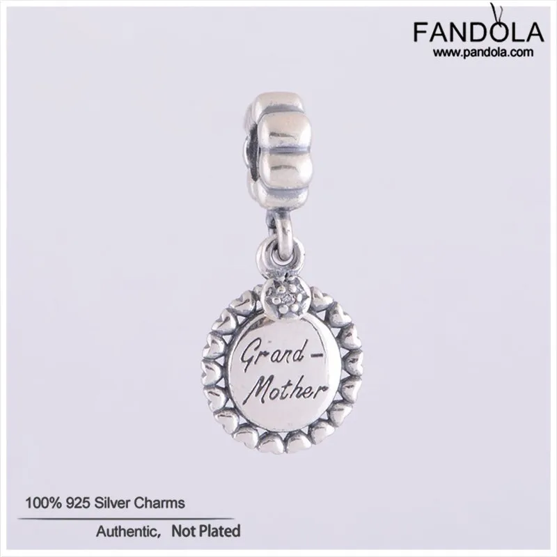 

100% 925 Sterling Silver Grandmother Dangle Beads for Jewelry Making Fits Women Charms Silver 925 Original Bracelet Berloque