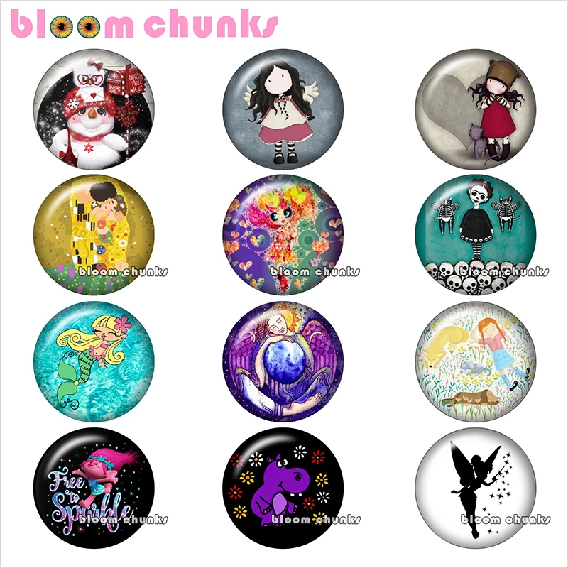 

girl fairy angel Round photo glass cabochon demo flat back Making findings 12mm/18mm/20mm/25mm TL1328