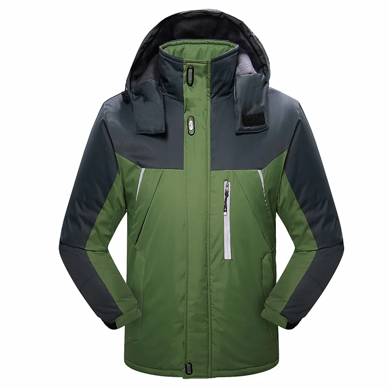 Зимние куртки, мужские пальто, M-9XL, повседневная мужская ветровка с капюшоном, ветрозащитная, водонепроницаемая, мужская верхняя одежда - Цвет: Green