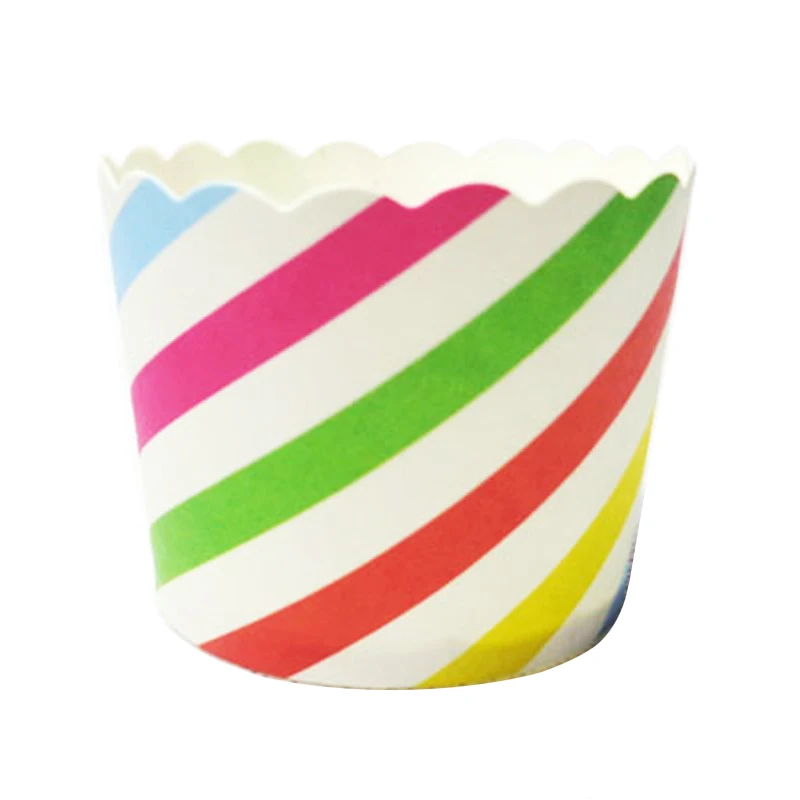 50pcs Pink White Striped Paper Cupcake Wrapper icecream Baking muffin cups cases wedding/baby shower/birthday Party Decoration 